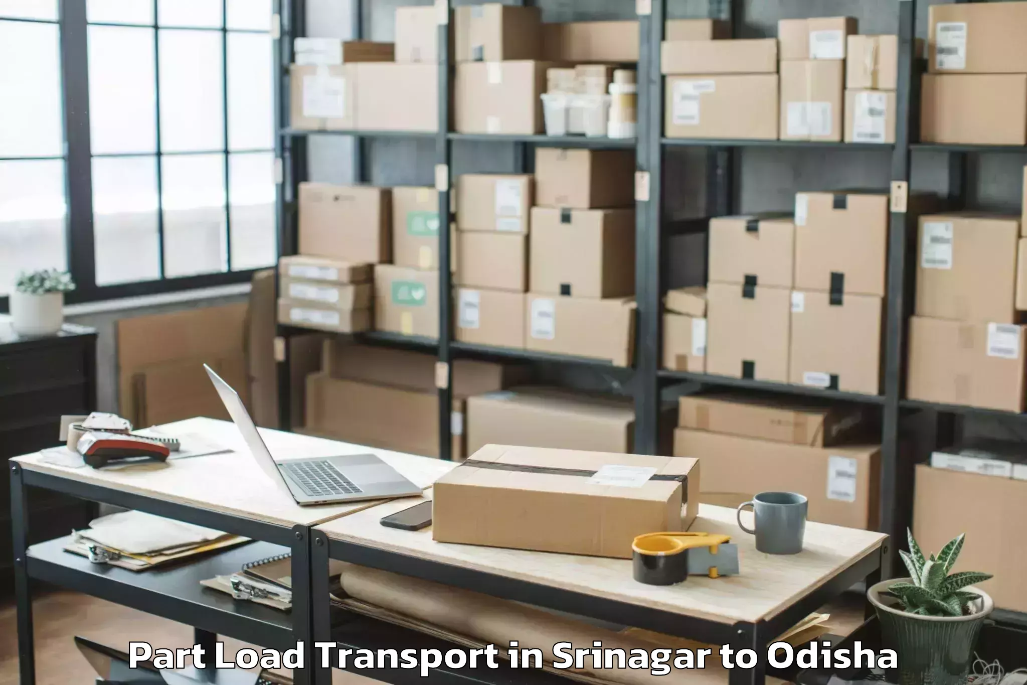 Book Srinagar to Oupada Part Load Transport Online